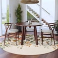 thumbnail image 3 of Round Rugs 5Ft, Orange Green Eucalyptus Leaves Round Area Rug Washable Indoor Throw Carpet, Fall Botanical Rustic Soft Non Slip Circle Rug for Cabinet Bathroom Home Decor Aesthetic, 3 of 8