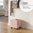 thumbnail image 6 of Hearth & Harbor Storage Ottoman Bench, Boucle 15" Ottoman with Storage , Pink, 6 of 9