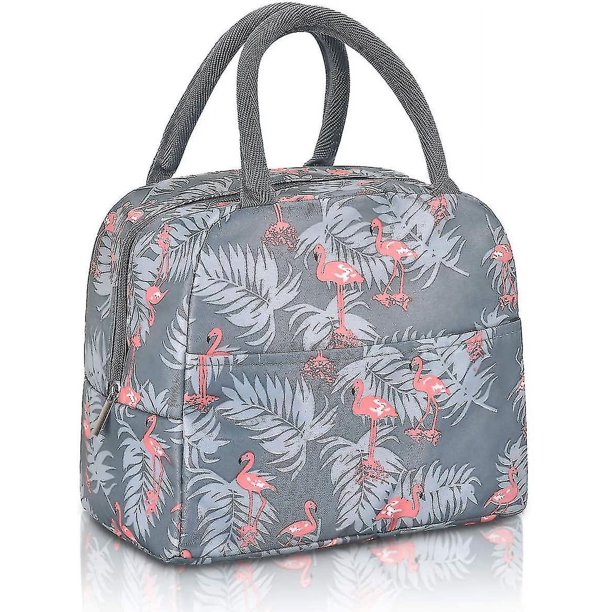 Bolsa de almuerzo aislada con bolsillo frontal,Picnic de viaje de trabajo,Lindo flamenco