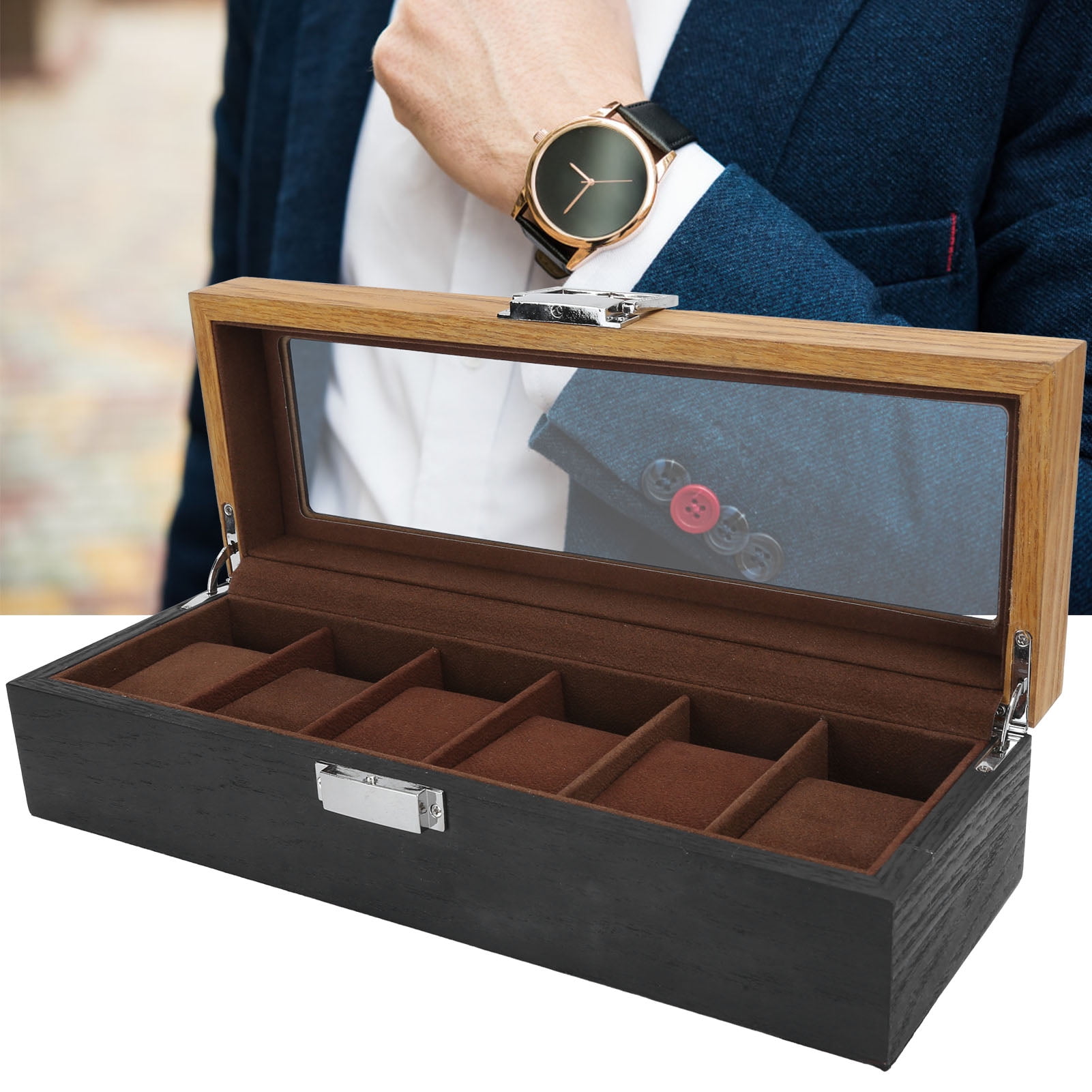 Boîte à Montres 36 Emplacements - Support Avec Charnière Métal - Noir - Neuf Avec étiquettes