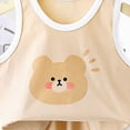 thumbnail image 4 of TOWED22 2 Piece Baby Toddler Boy Clothing Sets Sleeveless Shirt Top + Cute Graphic Pull-on Shorts Summer Casual Outfits(Beige,5-6 Y), 4 of 4