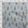 thumbnail image 2 of oneOone Polyester Lycra Fabric Leaves|Swirl & Floral Block Printed Craft Fabric BTY 56 Inch Wide, 2 of 4