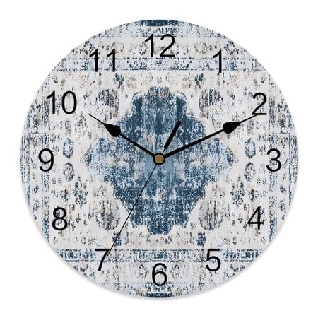 Wall Clock 14 Inch Boho Floral Round Silent Decorative Wall Clocks Battery Operated for Living Room