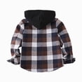 thumbnail image 5 of YIWULA Boy Button Down Shirt Kid Flannel Shirt Toddler Buffalo Plaid Shirt Boys Long Sleeve Father Son Shirt(7-8 Years,Coffee), 5 of 8