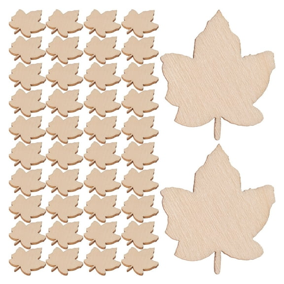 100pcs Rustic Wooden Maple Leaf Craft Unfinished Wood Arts Slices Valentine Decoration