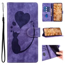 for Google Pixel 7 Pro PU Leather Case, Magnetic Closure Drop Protective Card Slots Wallet Case Wrist Strap Lovely Animal Pattern Kickstand Phone Cover for Google Pixel 7 Pro, Purple