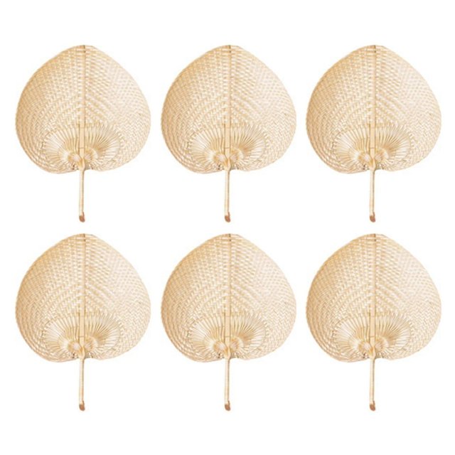 Abanico de paja natural YONGSHENG tejido a mano 38x30 cm color primario