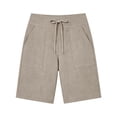 thumbnail image 4 of Womens Shorts 2026 Comfy Summer Drawstring High Waist Cotton Shorts with Pockets for Women Trendy by Yigetop Khaki L, 4 of 7