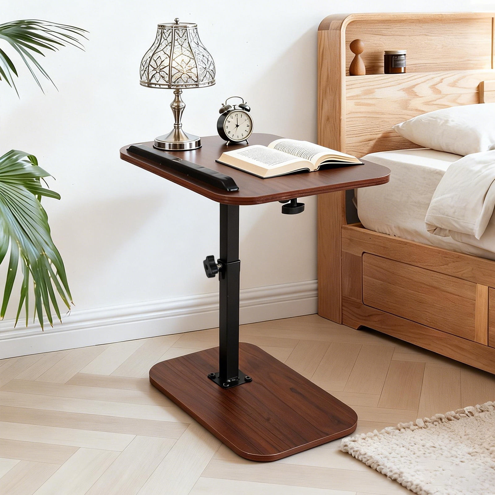 PinkSheep Small Side Table End Table Accent Table Tray Table  for Bedroom Living Room Small Spaces, Walnut