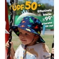 thumbnail image 6 of 2 Pack Baby Toddler Sun Hat UPF 50+ Sun Protection Bucket Hats for Boys Girls Wide Brim Beach Hat Kids Bucket Hat Age 0-6 Years, 6 of 7