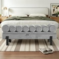 thumbnail image 3 of Jerry & Maggie 52-Inch Ottoman with Storage for Bedroom, Velvet Upholstered Bench with Arms, End-of-Bed Storage Bench, Entryway Seating Solution (Velvet, Grey), 3 of 16