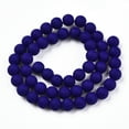 thumbnail image 3 of 1Strand Opaque Glass Beads Strands Frosted Round Dark Blue 8~8.5mm Hole: 1.5mm about 51~53pcs/strand 14.96 inch~15.55 inch(38~39.7cm), 3 of 4