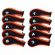 thumbnail image 1 of 10 fundas de neopreno para palos de golf, protectores adhesivos para cabezas de palos de golf. naranja y negro, 1 of 9