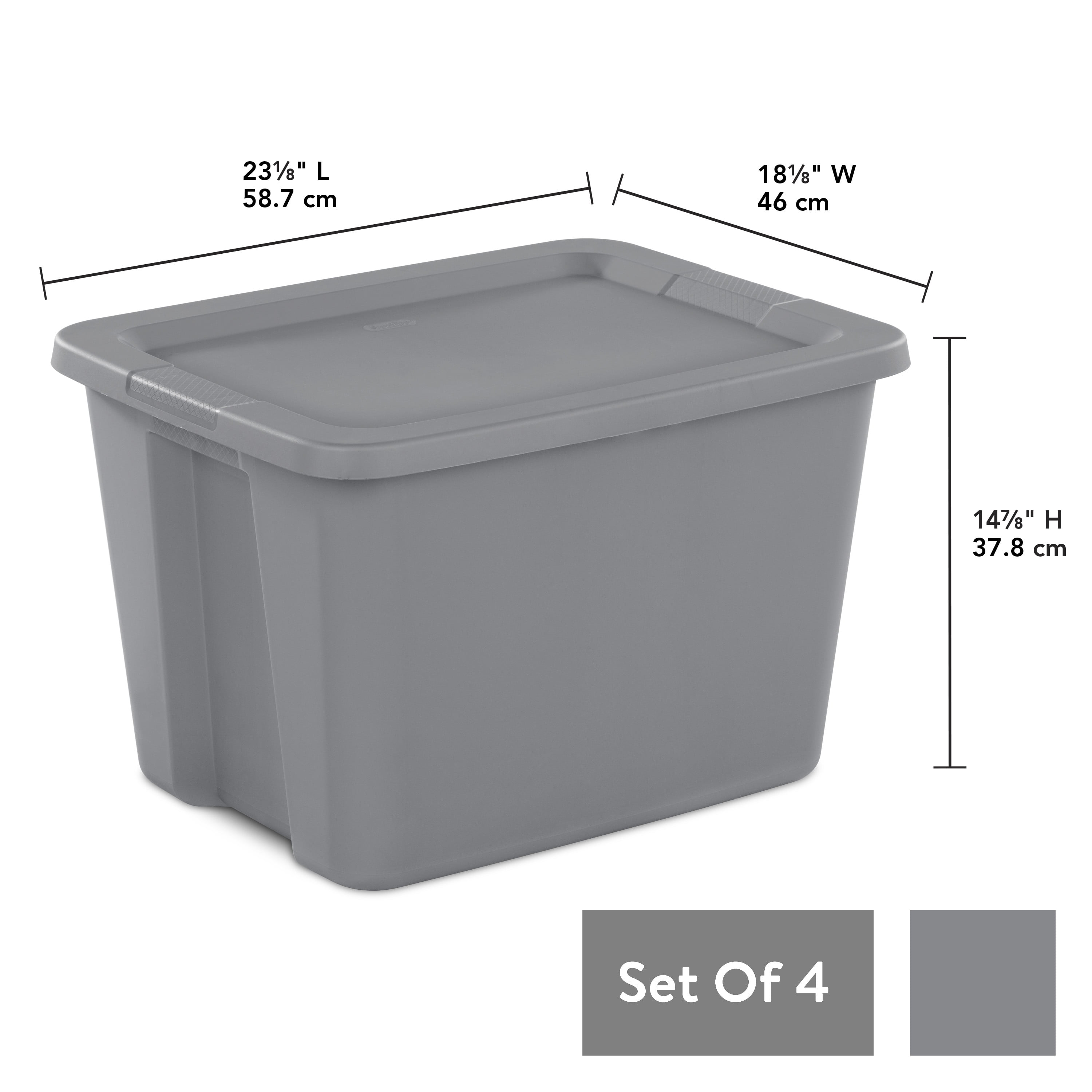 8 PLASTIC STORAGE CONTAINERS 18 Gallon Sterilite Stackable Tote Box Bin With Lid 