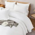 thumbnail image 2 of JOLUSERE White Ruffled Comforter Set Queen 3PCS Vintage Shabby Chic Bedding Soft Comforter Set All Season, 2 of 10