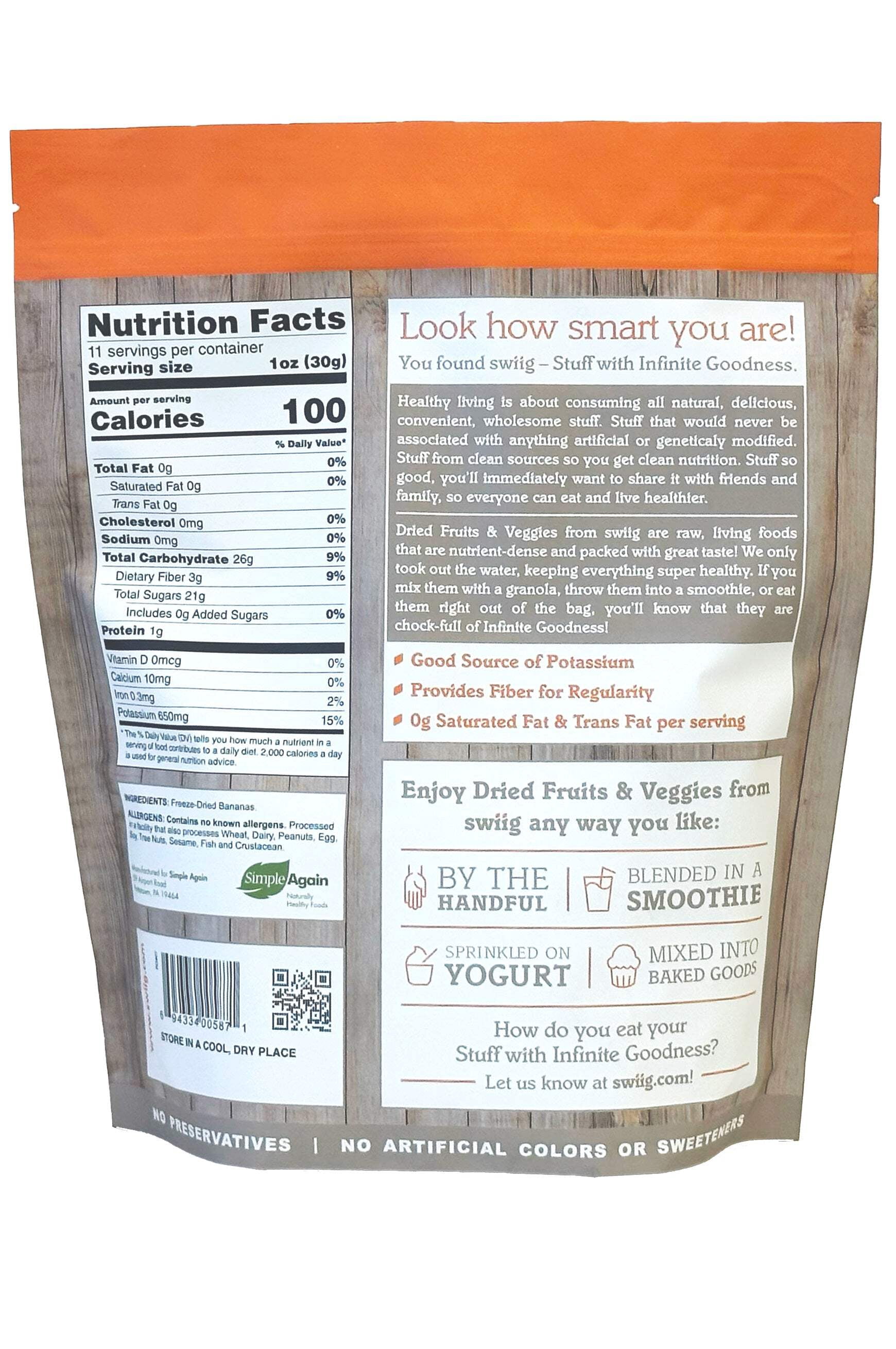 Freeze-Dried Bananas - 12oz bag