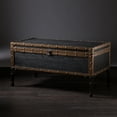 Charles Vintage Travel Trunk Coffee Table, Black and Bronze