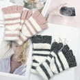 thumbnail image 6 of 1Pair Winter Fashion Women Gloves Warm Wool Windproof Knitted Convertible Fingerless Mittens, 6 of 6