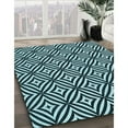 thumbnail image 3 of Ahgly Company Machine Washable Indoor Rectangle Transitional Blue Lagoon Blue Area Rugs, 3' x 5', 3 of 7