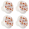 thumbnail image 2 of 4 Pcs Doodle Animals and Words Knobs for Kitchen Cabinet Cupboard Dresser Bookcase Drawer Pulls Handles Round Home Decor, 2 of 8