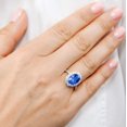 thumbnail image 3 of Capture Her Heart with TheJewelryHut Fancy Designer Vintage Inspired Victorian Style Blue Color Crystalline Silver Ring, 3 of 4