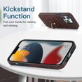 thumbnail image 4 of Allytech Phone Case for Apple iPhone 13 Pro 6.1 inch,Retro Leather Portable Finger Ring Kickstand Card Slots Shockproof Protective Cover,Coffee, 4 of 8