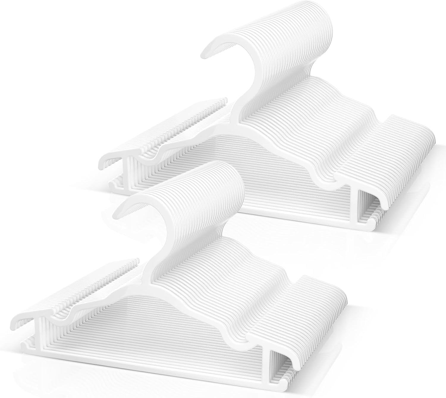 Baby Hangers Kids Plastic Hangers for Closet Non-Slip Toddler Hanger for Infant Child Clothing, Small Children Hanger Ideal for Boys and Girls Closet Pants Coats Skirts - 60 Pack, White