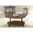thumbnail image 2 of Denise Round End Table in Planked Light Oak Finish top with Metal legs, 2 of 5