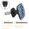 thumbnail image 3 of 4 Pcs Cabinet Handle Drawer Pulls Blue Floral Flower Knobs with Screws Square Furniture Office Cabinet Knob Decoration, 3 of 7