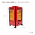 thumbnail image 2 of Calentador 4 Lados Good Home De Cuarzo 2000w Con Ruedas Rojo, 2 of 5