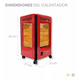thumbnail image 2 of Calentador 4 Lados Good Home De Cuarzo 2000w Con Ruedas Rojo, 2 of 5