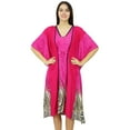 thumbnail image 6 of Bimba Womens Latest Kaftan Swimsuit Cover Up Pink Beach Caftan Knee Length Dress, 6 of 8