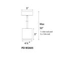 thumbnail image 2 of Wac Lighting Pd-W2605 Tube 4.5" Wide High Output Led Pendant - Bronze, 2 of 2