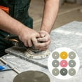 thumbnail image 2 of 9 Pcs 4 Inch Diamond Polishing Pads Set, 3-Step Wet/Dry Grinding Pads for Granite, Marble, Concrete Floor Polishing, Angle Grinder Polishing with Resin, 4 in / 100 mm, 2 of 5