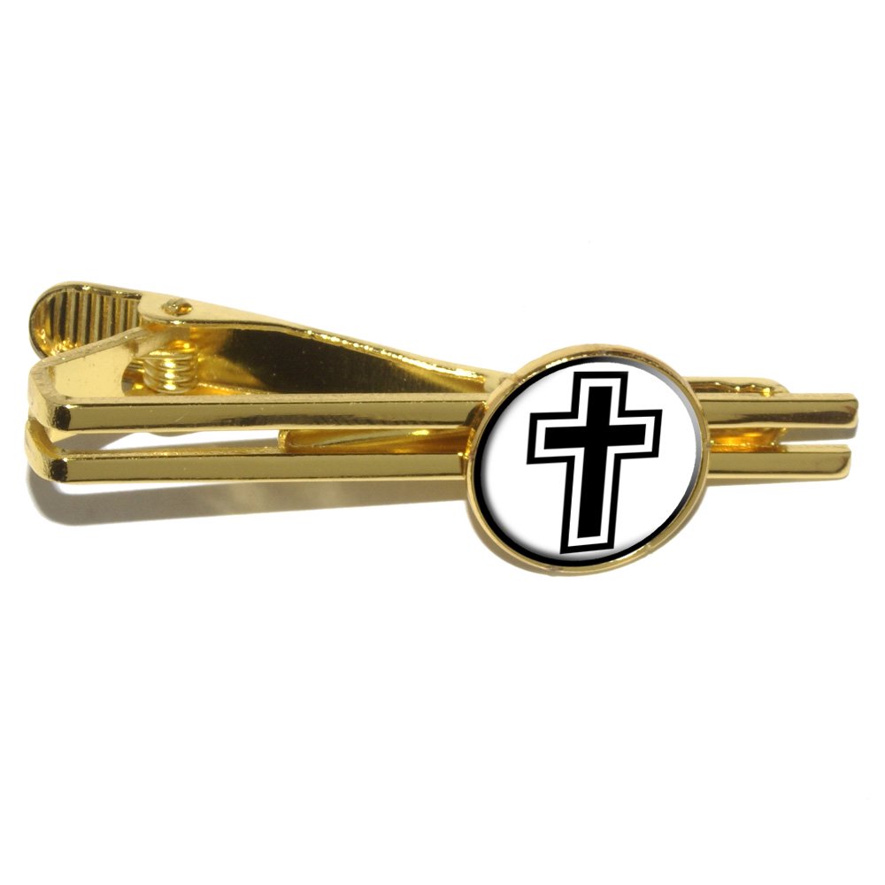 Graphics and More Cross Christian Religious Round Tie Clip