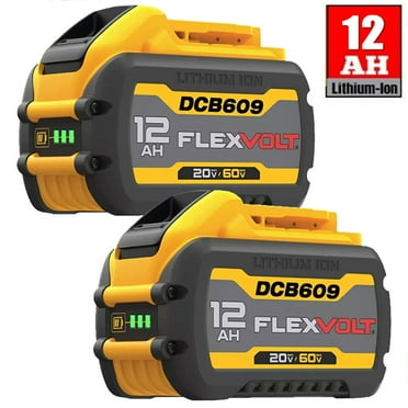 2Pack 12.0Ah for dewalt flexvolt 20v/60v max battery lithium-ion dcb609 dcb606-2