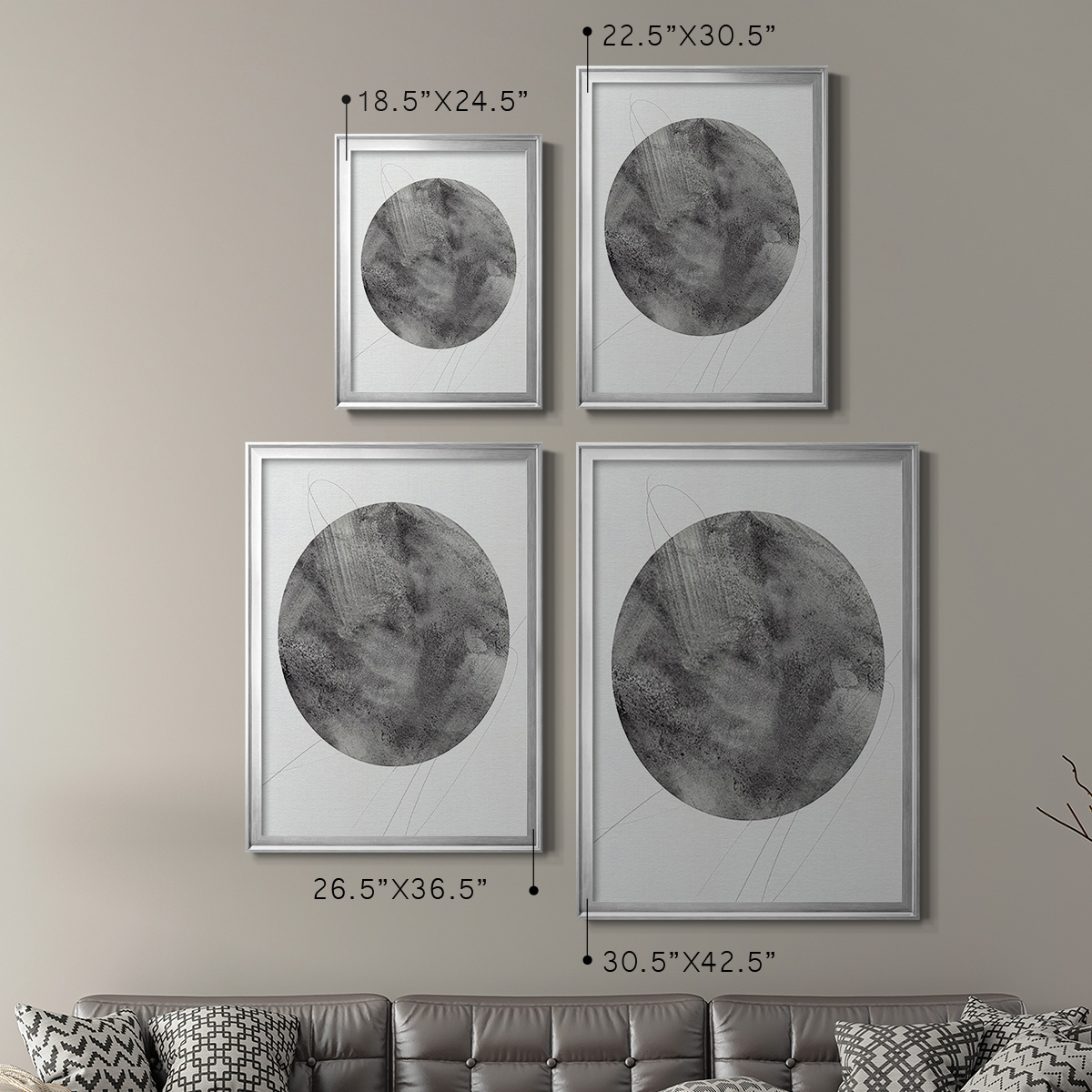 Graphite Moon II Premium Framed Print, in Gold, Black, or Silver - Ready to Hang
