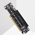 thumbnail image 3 of PCIe X16 To X8+X4+X4 Split Expansion Adapter Card PCIE4.0 M.2 NVMEx2 Input Ports Support 2280/2260/2242/2230 SSD 10pcs, 3 of 6