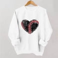 thumbnail image 2 of Gamivast Graphic Sweatshirts for Women Game Day Glitter Heart Baseball Stitching Print Crew Neck Long Sleeve Pullover Tops Casual Athletic Wear, 2 of 5