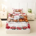 thumbnail image 4 of Erosebridal Red Flowers Blossom Twin Sheet Sets,Cute Farm Highland Cow Bedding For Men Women 3 Pieces, 4 of 6