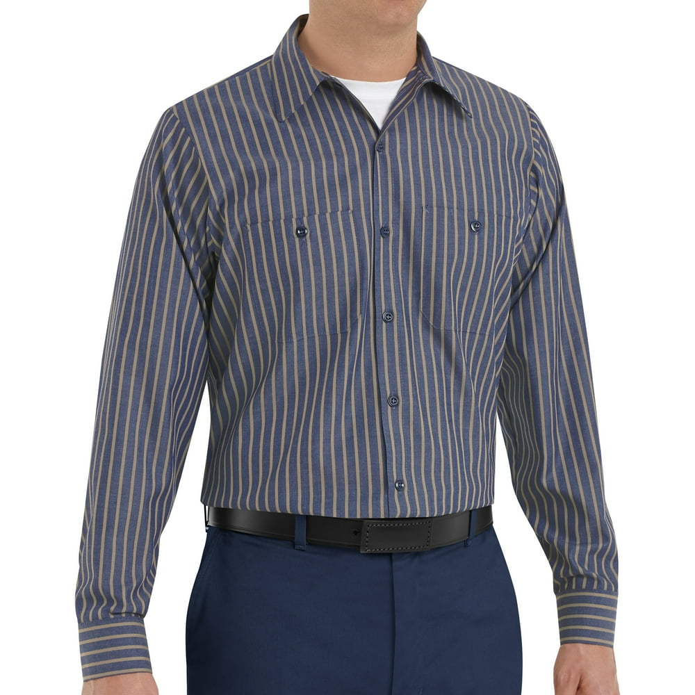 Red Kap Red Kap® Men's Long Sleeve Industrial Stripe Work Shirt