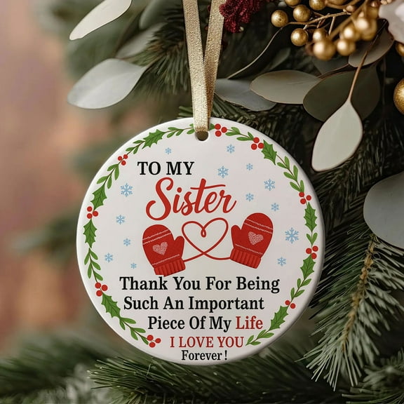 Family Ornaments Ceramic Christmas for Grandma, Grandpa, Husband wife Dad Mom Sister bestie, Mr and Mrs Wedding anniversary Ornament, Ornament Christmas In Our New Home 2025 X02