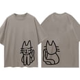 thumbnail image 4 of Bibifish Womens Oversized T-Shirts Crew Neck Short Sleeve Cute Cat Print Graphic Tshirt Casual Outings Holiday Weekend Daily Wear Tees, 4 of 4