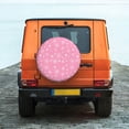 thumbnail image 4 of Haiem Spare Tire Cover , Wheel Cover with Snowflake pink backgrounds printed, Camper Spare Tire Cover Fit for Jeep Wrangler Rv SUV Truck Travel Trailer-17 inch, 4 of 8