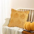 thumbnail image 3 of Fall Pillow Covers 18x18 Inch, 3D Velvet Maple Leaf Throw Pillow Case with Warm Caramel Color, Decorative Cushion Cover for Couch Sofa Thanksgiving Home Decor, 3 of 6