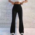thumbnail image 2 of Pantalones de yoga de cintura alta y talle alto para mujer - Pierna ancha, poliéster/spandex, tallas S-XXL, aptos para fitness/casual, secado rápido, alta elasticidad, 2 of 5