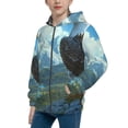 thumbnail image 2 of Pofeuu Majestic Eagle Over Castle Print Teenage Zipper Hoodie Sweatshirts Hooded Casual Jackets With Pocket For Boys Girls-Medium, 2 of 6