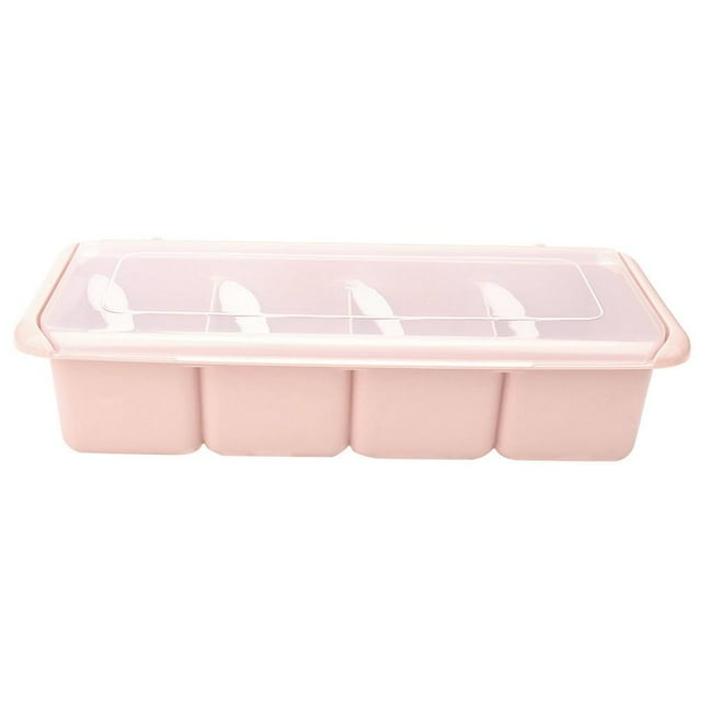 Fdit Seasoning Container,4 Compartments Seasoning Box Spice Rack Organizer Condiment Holder Container, Spice Organizer