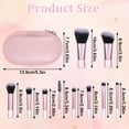 thumbnail image 2 of Juego de brochas de maquillaje Euphhonycs, 10 unidades, bolsa de viaje rosa, 2 of 7