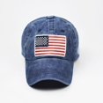 thumbnail image 4 of Midsumdr Sun Hat Baseball Cap for Men and Women Adult Classic American Flag Washed Old Letter American Sunshade Baseball Cap Golf Hat Summer Beach Hat, 4 of 7